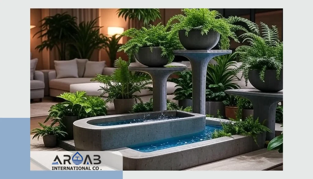 آبنما و گیاه آپارتمانی